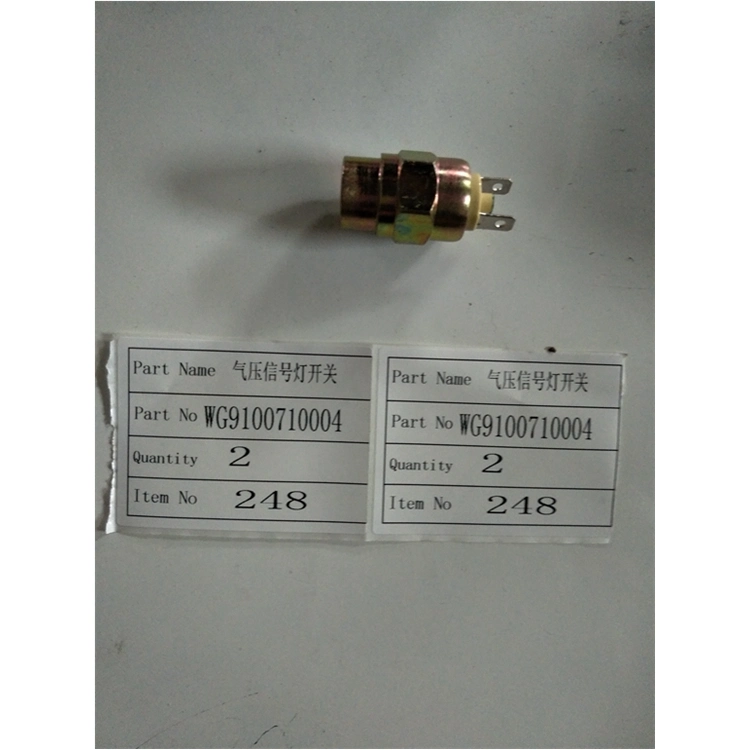 China Sinotruk HOWO A7 Truck Spare Parts Air Pressure Signal Lamp Switch Wg9100710004